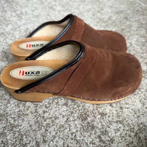 Buxa Brown Suede Women’s Clogs 38/7 - Picture 1 of 9